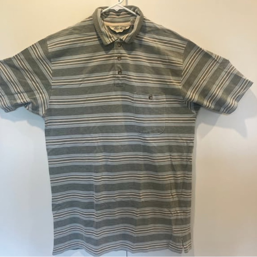 Striped Gray Men's polo Faded vintage